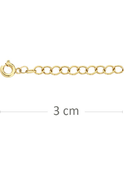 Gümüş Altın Kaplamalı 3 cm Bileklik Uzatma Parçası fiyatları