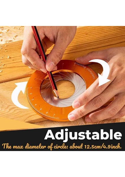 Ayarlanabilir Daire Çizim Cetveli Aracı, Profesyonel Yuvarlak Daire Çizim Aracı, Ölçme Cetveli (1 Adet) (Yurt Dışından)
