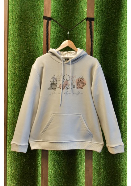 Cat And Coffe Özel Tasarım Kanguru Kapşonlu Oversize Unisex Sweatshirt fiyatları