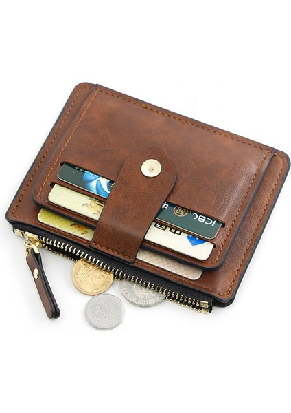 Ultra Ince Cüzdan Pu Deri Seyahat Kartı Depolama Tutucu Para Çantası Çantası Kadınlar Billfold Erkekler (Yurt Dışından)