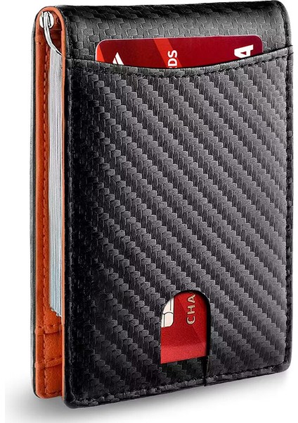 Rfıd Engelleme Mikrofiber Deri Kart Tutucu Nakit Klips Tasarımı Erkek Kart Torba Cüzdan (Yurt Dışından)