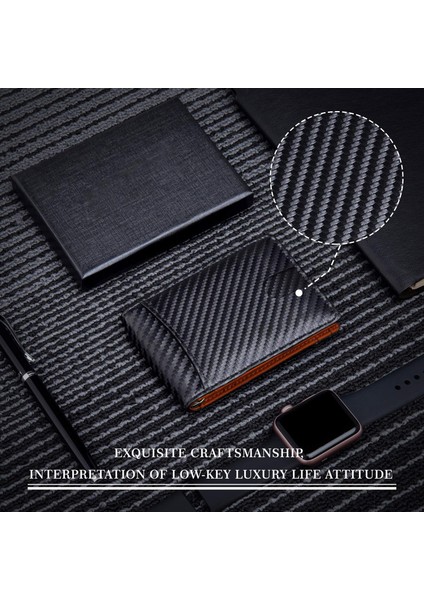 Rfıd Engelleme Mikrofiber Deri Kart Tutucu Nakit Klips Tasarımı Erkek Kart Torba Cüzdan (Yurt Dışından)