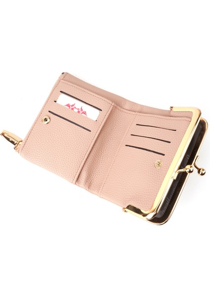 Pu Deri Kadınlar Iki Kat Kısa Cüzdan Öpücük Kilit Fermuarlı Çanta (Yurt Dışından) fiyatları