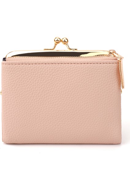 Pu Deri Kadınlar Iki Kat Kısa Cüzdan Öpücük Kilit Fermuarlı Çanta (Yurt Dışından) indirimleri