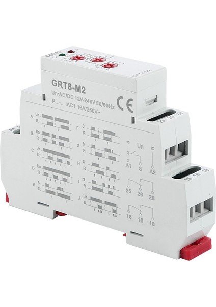 Grt8-M 16A Çok Fonksiyonlu Zamanlayıcı Rölesi Açma Kapama Zamanı Geciktirme Rölesi 10 Fonksiyon Seçeneği ile Ayarlanabilir, Grt8-M2 AC/DC12V-240V (Yurt Dışından)