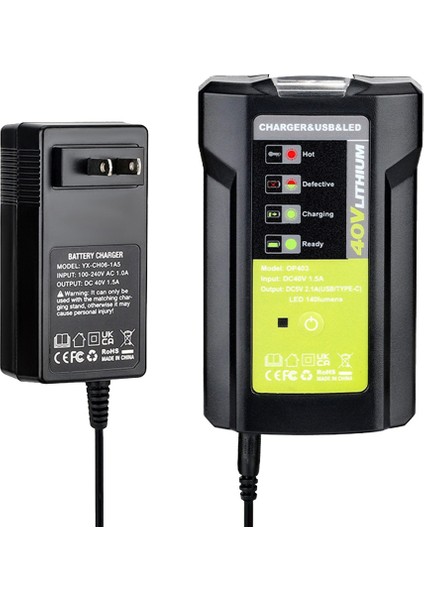 36-40V Pil Için Usb'li 3WADAPTER Işık LUB40V Şarj Cihazı Aşırı Şarj Koruması, Dc Acil Durum Işıkları Abd Tak (Yurt Dışından)