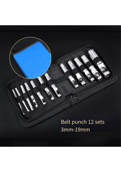 12 Adet Çelik Içi Boş Deri Delgeç Seti 1/8-3/48 Inç (3-19MM) Ağır Hizmet Tipi Yuvarlak Delik Delme Seti Izle Kumaş Kemer Contaları (Yurt Dışından)
