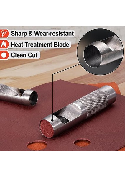 12 Adet Çelik Içi Boş Deri Delgeç Seti 1/8-3/48 Inç (3-19MM) Ağır Hizmet Tipi Yuvarlak Delik Delme Seti Izle Kumaş Kemer Contaları (Yurt Dışından)