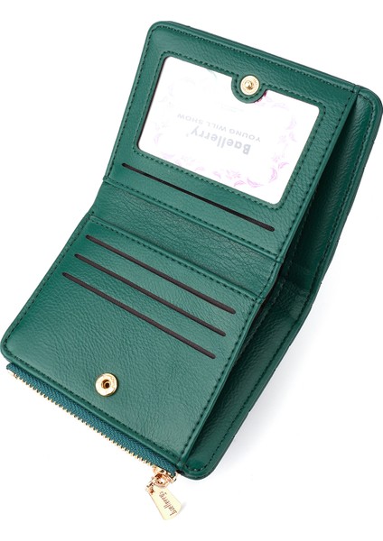 Kadın Fermuar Para Çantası Dikişli Eşkenar Dörtgen Pu Deri Iki Katlı Kısa Cüzdan (Yurt Dışından) fiyatları