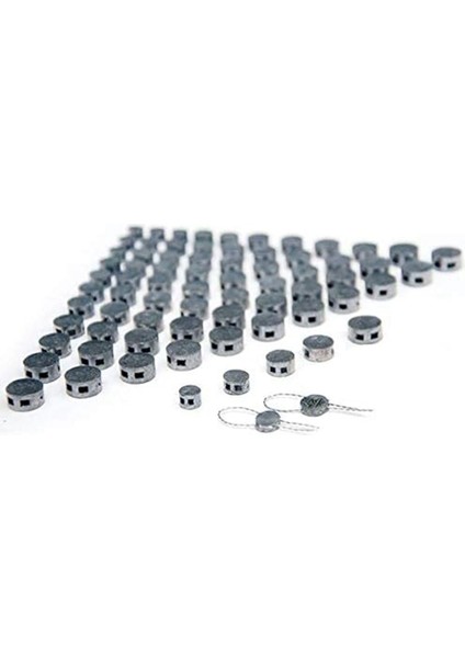 100 Adet Yuvarlak Kurşun Mühürler Fasulye 8mm Çap, 100 Adet Çelik Tel, 1 Adet Kırmızı Plastik Kaplamalı Saplı Sızdırmazlık Crimper (Yurt Dışından)