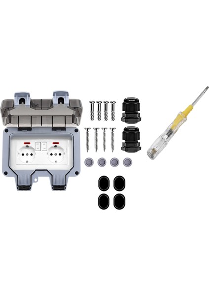 Humble Dış Mekan Prizi Anahtar Gösterge Işıklı Su Geçirmez Priz (Yurt Dışından)