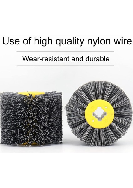 Aşındırıcı Naylon Çizim Tekerleği Parlatma Parlatma Fırçası 120MM x 100MM Düz ve Düzensiz Ahşap, Taş, Kum: 180 (Yurt Dışından)