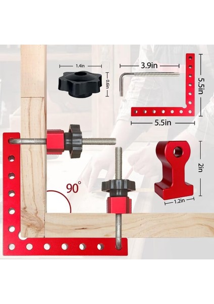 90 Derece Kelepçe Köşe Kelepçesi - Ağaç Işleme Için Sağ Açı 4 Paket 5.5 Inç Alüminyum Alaşımlı Köşe Kelepçesi Ahşap Çalışma Araçları (Yurt Dışından) indirimleri