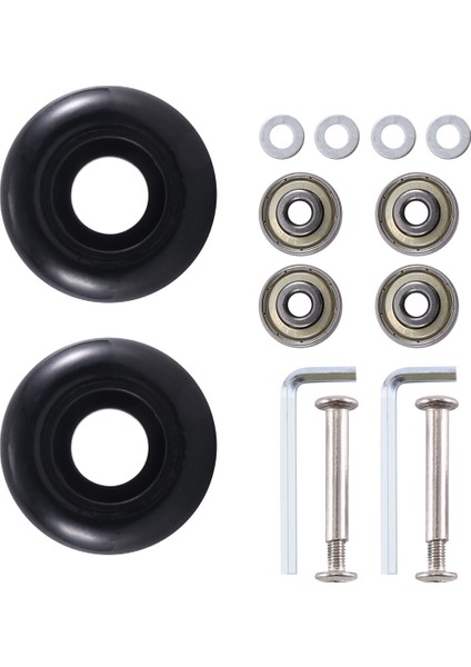 45MM x 19MM Bagaj Bavul Yedek Tekerlekler Pu Döner Sarhoş Tekerlekler 6mm Karbon Çelik Tamir Kiti (Yurt Dışından)