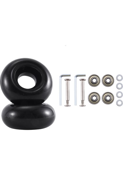 45MM x 19MM Bagaj Bavul Yedek Tekerlekler Pu Döner Sarhoş Tekerlekler 6mm Karbon Çelik Tamir Kiti (Yurt Dışından)