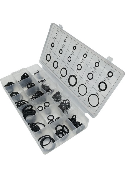 225PC O-Ring Seti Siyah Deri O-Ring O-Ring Sızdırmazlık Halkası Korozyona Dirençli Butil Kauçuk Basınca Dayanıklı (Yurt Dışından)