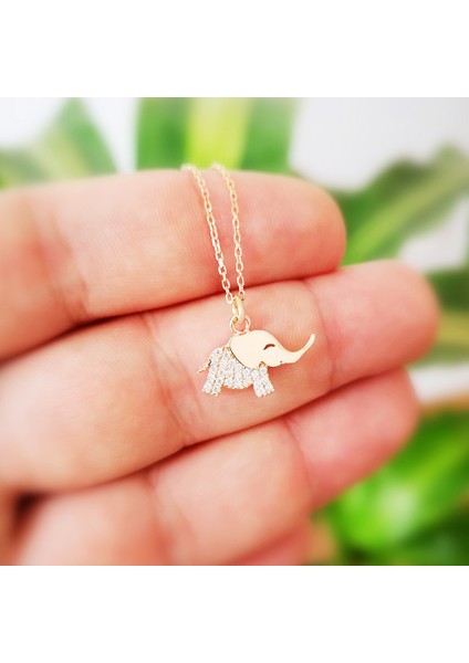 Altın Taşlı Minik Fil Kolye fiyatları