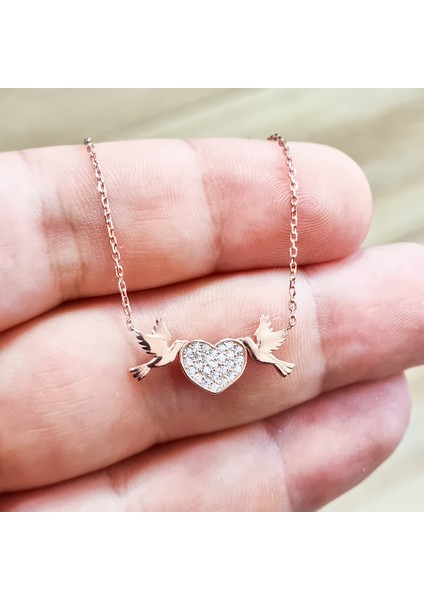 Rose Gümüş Aşk Kuşları Kolye fiyatları