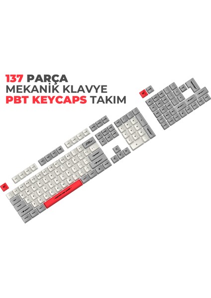 Gamenote Keycaps 136 Parça Pbt Gaming Mekanik Klavye Tuş Takımı