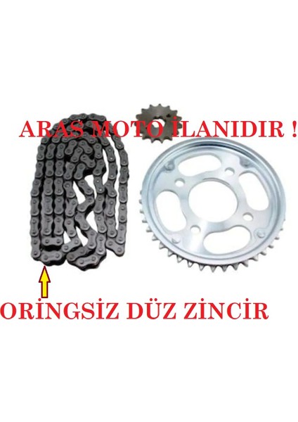 Honda Cbr 125 Zincir Dişli Seti 2011-2017 (Zincir Oringsiz Düz Zincir ) Arasmoto
