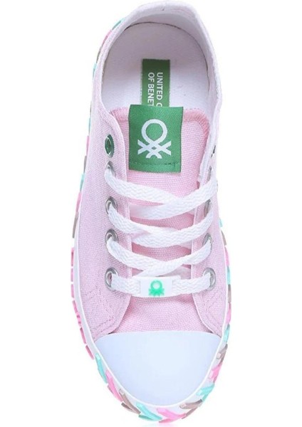 BN30635-433 Kız Çocuk Keten Ayakkabı Pembe