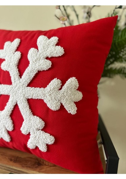 Punchhatolyesii Yılbaşı Kartanesi Kırlent Kılıfı Elyapımı Kırmızı Renk 43X43 cm modelleri