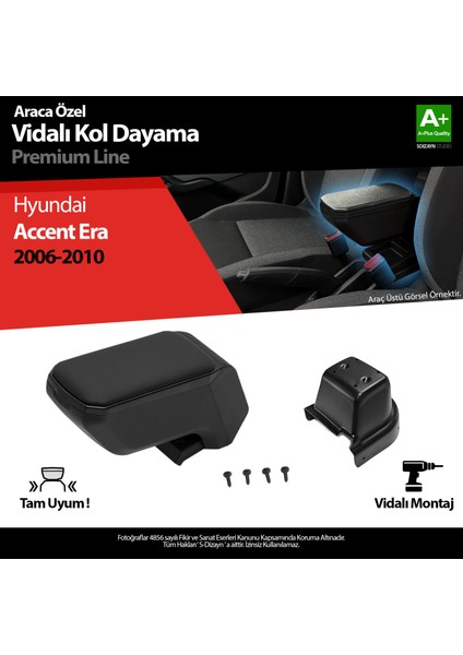 Hyundai Accent Era Kol Dayama Kolçak Abs Vidalı Siyah 2006-2010 A+ Kalite