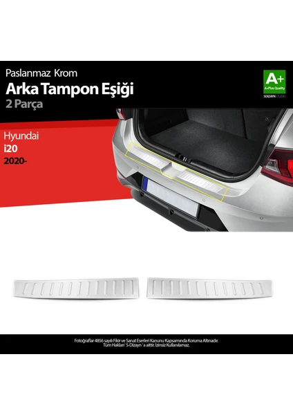 Hyundai i20 Krom Arka Tampon Eşiği 2 Prç. 2020 Üzeri A+ Kalite