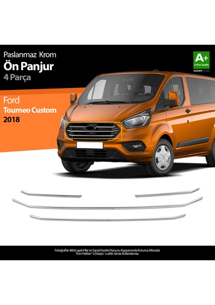 Ford Tourneo Custom Krom Ön Panjur 4 Prç. 2018 Üzeri