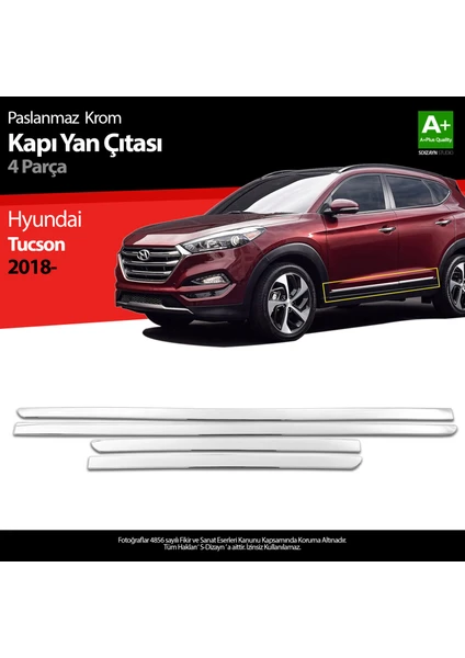 Hyundai Tucson Krom Kapı Yan Çıtası 4 Prç. 2018 Üzeri