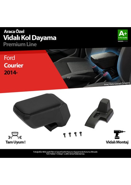 Ford Courier Kol Dayama Kolçak ABS Vidalı Siyah 2014-2022 A+ Kalite