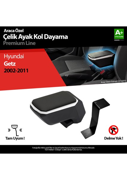 Hyundai Getz Kol Dayama Kolçak Çelik Ayaklı Abs Gri 2002-2011 A+Kalite