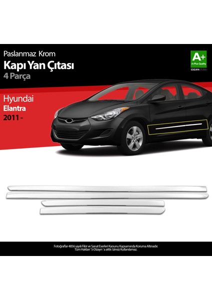 Hyundai Elantra Krom Kapı Yan Çıtası 2011 Üzeri