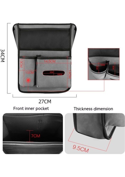 Çok Fonksiyonlu Araba Merkezi Kontrol Örgü Cep Saklama Çantası (Yurt Dışından)