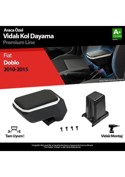 Fiat Doblo Kol Dayama Kolçak Abs Vidalı Gri 2010-2015 A+Kalite