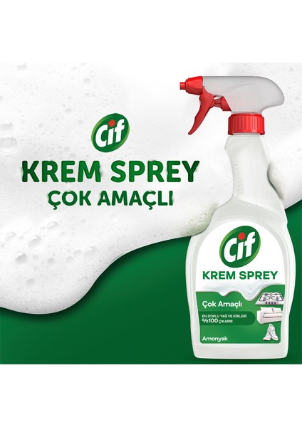 Krem Sprey Amonyak Yüzey Temizleyici En Zorlu Yağ ve Kirleri %100 Çıkarır 750 ml