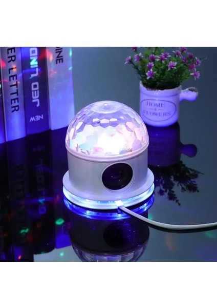 LED Kristal 10WATT Bluetooth Hoparlörlü Gece Lambası LED Işıklı Atmosfer Gece Lambası Disko Lambası