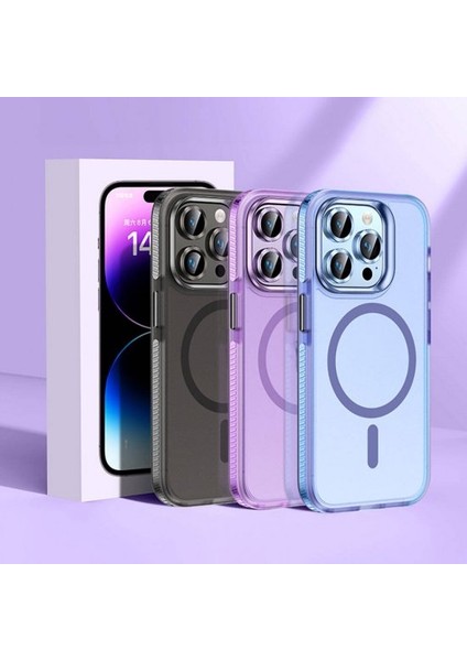 iPhone 15 Uyumlu Kılıf Airbagli Magsafe Wireless Şarj Özellikli Lens Koruyuculu Klaptika Kapak