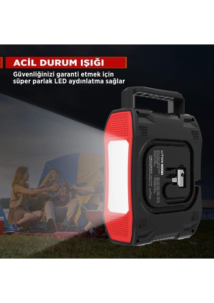 Utraı Jstar 5 24000MAH 2000A Jump Starter Taşınabilir Akü Takviye Cihazı + Lastik Şişirme Hava Kompresörü ( Çanta + LCD Ekran + Powerbank + LED Lamba)