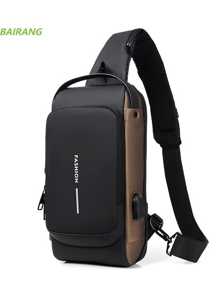 Baırang Erkek Çanta Omuz Crossbody Çok Fonksiyonlu Spor Su Geçirmez Göğüs Çantası (Yurt Dışından)