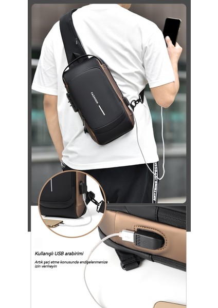 Baırang Erkek Çanta Omuz Crossbody Çok Fonksiyonlu Spor Su Geçirmez Göğüs Çantası (Yurt Dışından) indirimleri