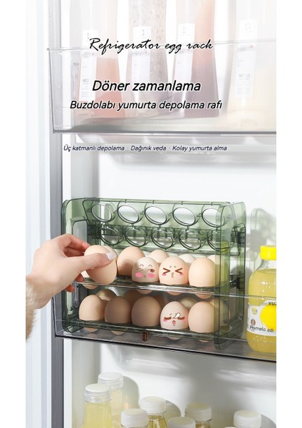 Yumurta Saklama Kutusu Buzdolabı Yan Kapı Saklama Rafı Katlanabilir Yumurta Kutusu (Yurt Dışından)