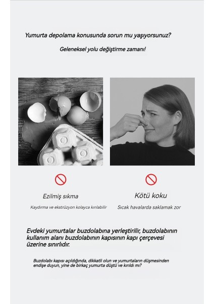 Yumurta Saklama Kutusu Buzdolabı Yan Kapı Saklama Rafı Katlanabilir Yumurta Kutusu (Yurt Dışından)