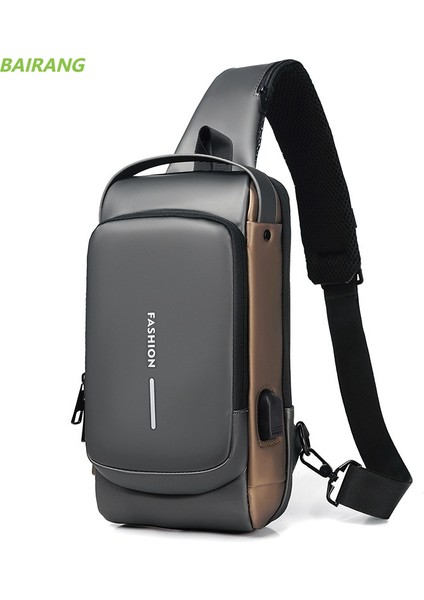 Baırang Erkek Çanta Omuz Crossbody Çok Fonksiyonlu Spor Su Geçirmez Göğüs Çantası (Yurt Dışından)