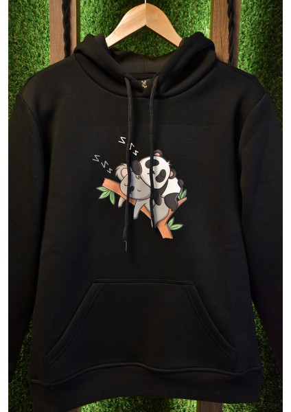 Panda And Koala Özel Tasarım Oversize Kanguru Kapşonlu Unisex Sweatshirt modelleri