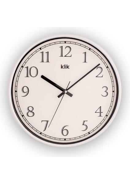 Slim Cam Detaylı Sessiz Mekanizmalı Duvar Saati 30 Cm Beyaz - K-SLIM-BEYAZ
