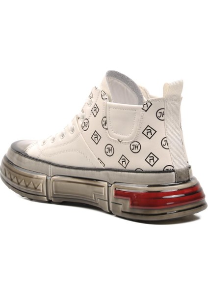 152-18220 Beyaz Deri Erkek Hi Sneaker fırsatları