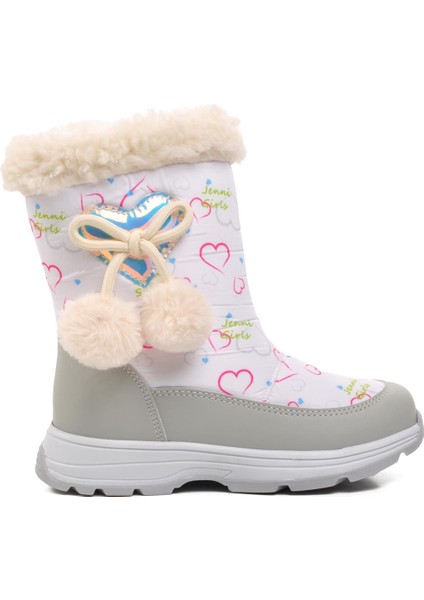 1555-P Beyaz Kız Çocuk Içi Polarlı Kar Botu fiyatları