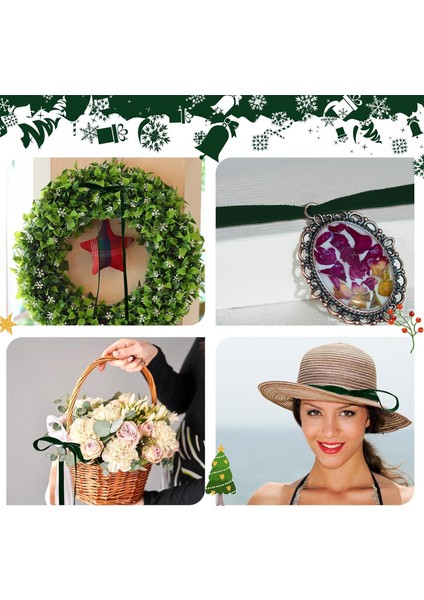 Roco Paper Yeniyıl Yılbaşı Yeşil Kadife Kurdele 2 cm 18 Metre indirimleri