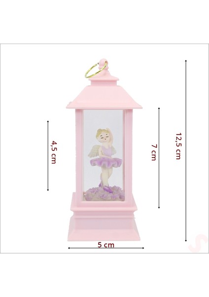 Uçuşan Simli,12,5cm x 5cm LED Işıklı Balerin Fener Küre - D modelleri